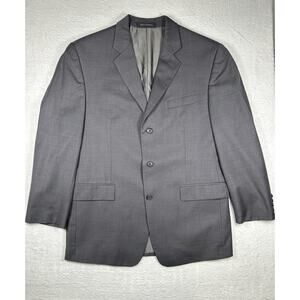 Calvin Klein Wool Sport Coat Blazer Suit Jacket 42R Gray Blue Pinstripe Style